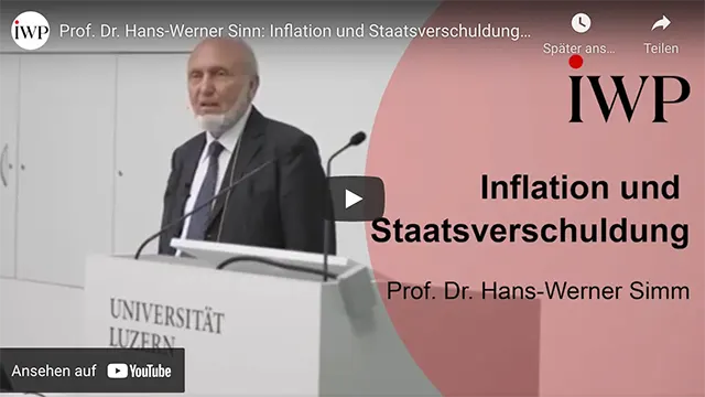 Prof. Dr. Hans-Werner Sinn: Inflation und Staatsverschuldung – was kommt auf uns zu?